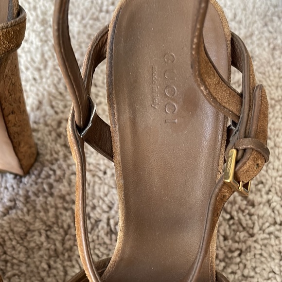 Gucci platform suede cork sandal - Picture 3 of 5